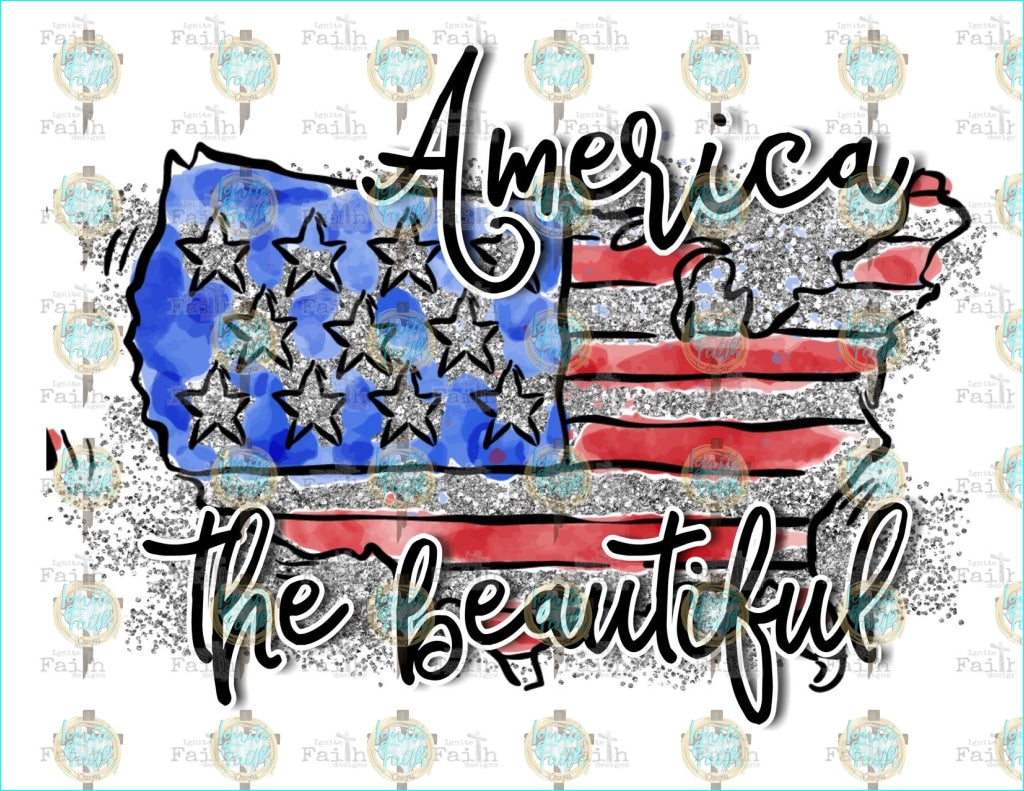 America The Beautiful Sublimation Transfer