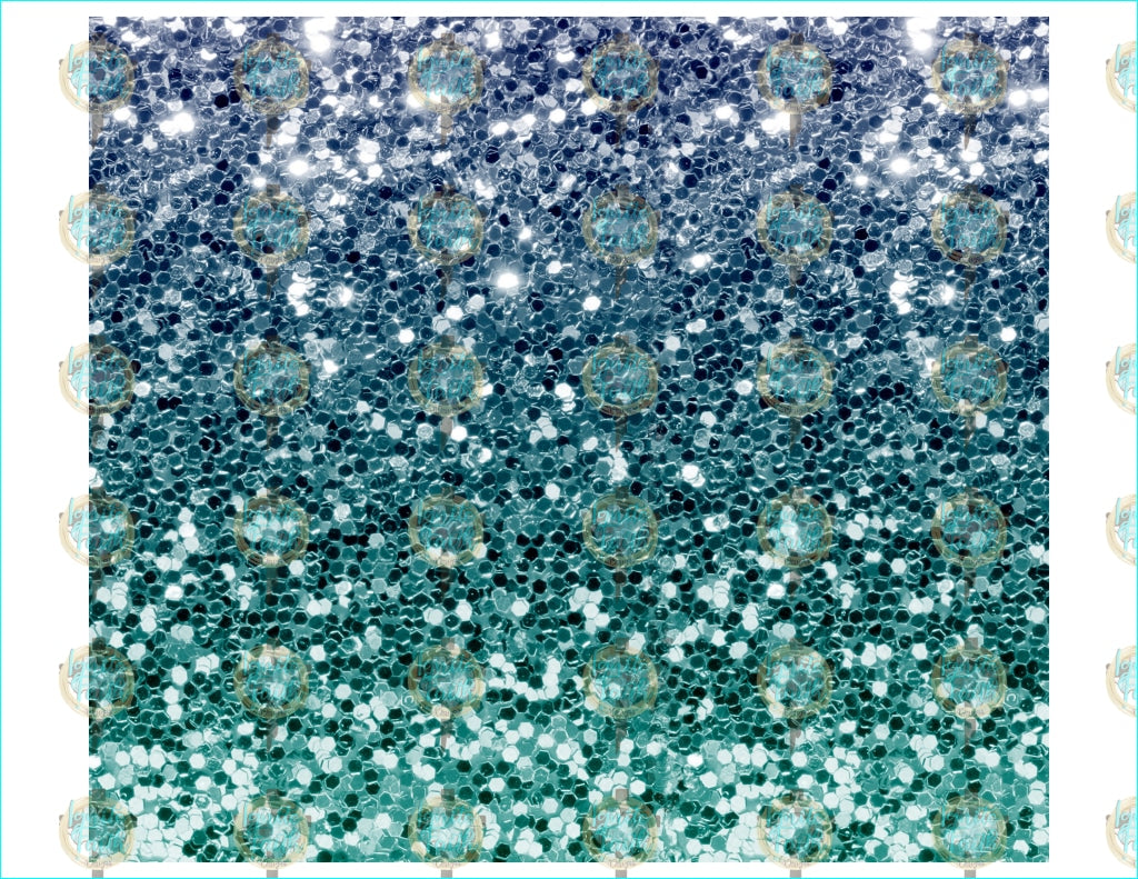 Aqua Ombre Glitter Sublimation Transfer