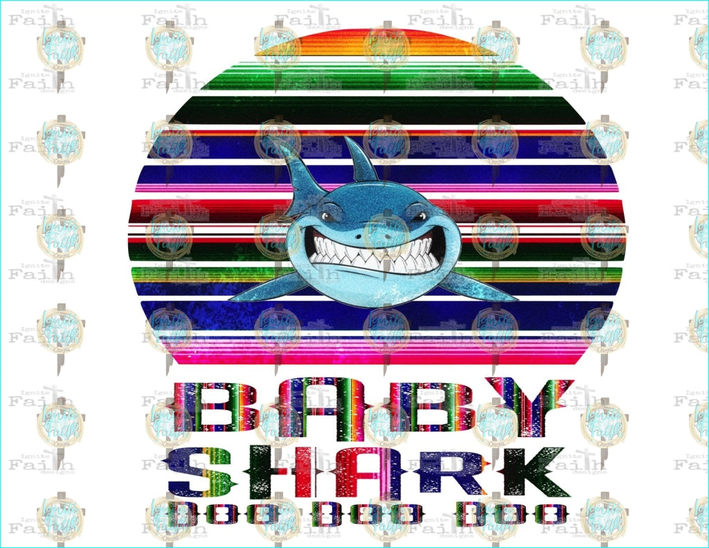 Baby Shark Serape Sublimation Transfer