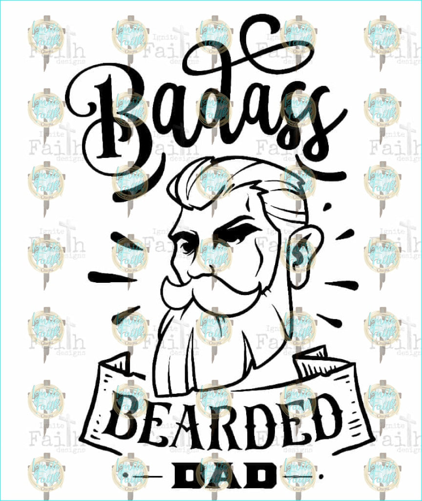 Badass Bearded Sublimation Transfer