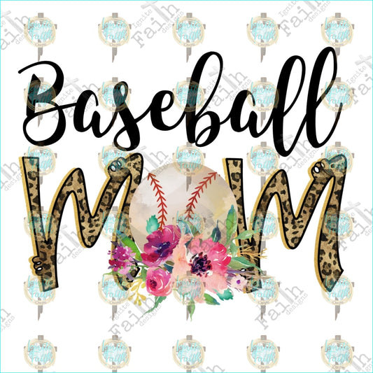 Baseball Mom Leopard Sublimation Transfer