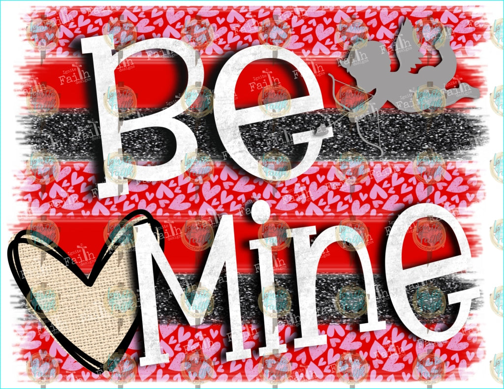 Be Mine Cupid Brushstrokes Sublimation Transfer