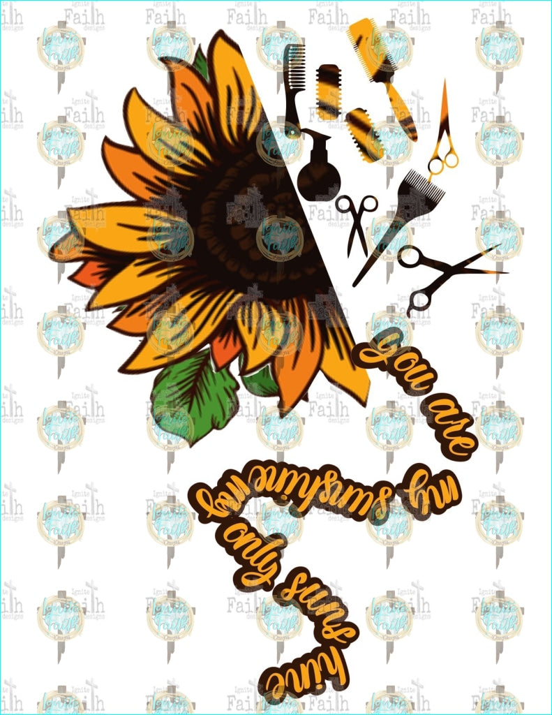 Beautician Sunflower Sublimation Transfer