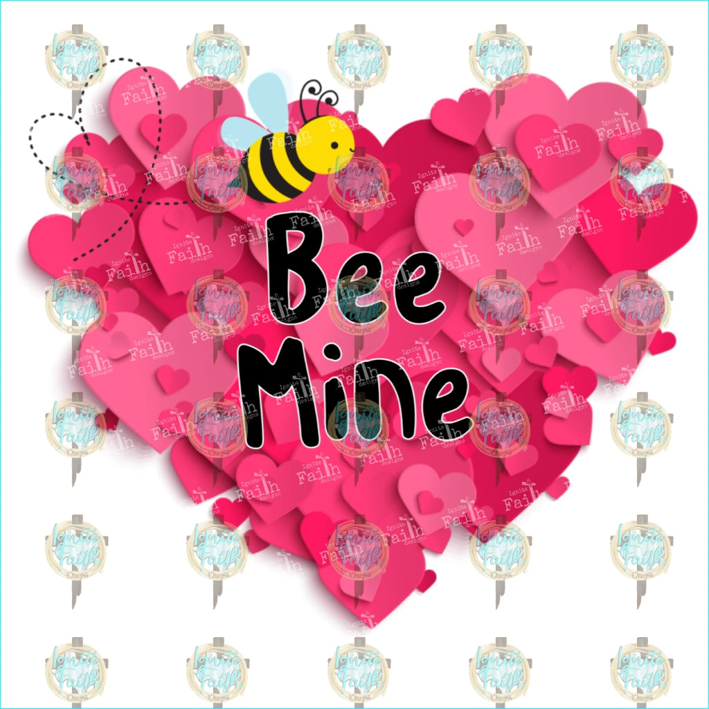 Bee Mine Heart Sublimation Transfer