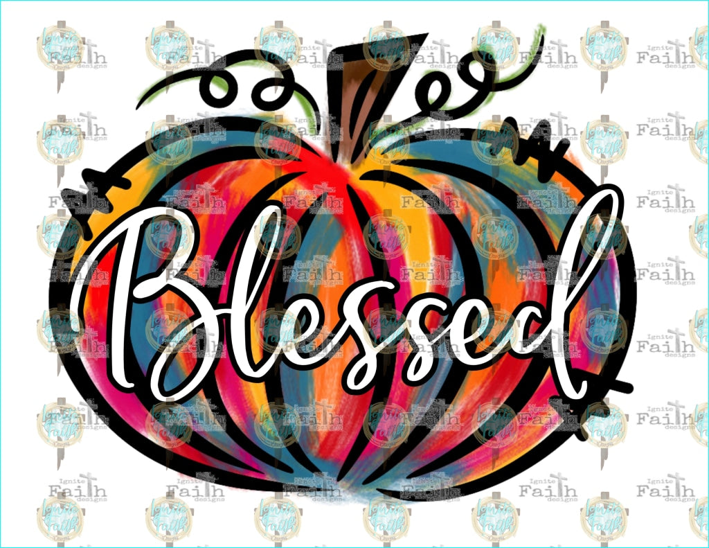 Blessed Doodle Pumpkin Sublimation Transfer