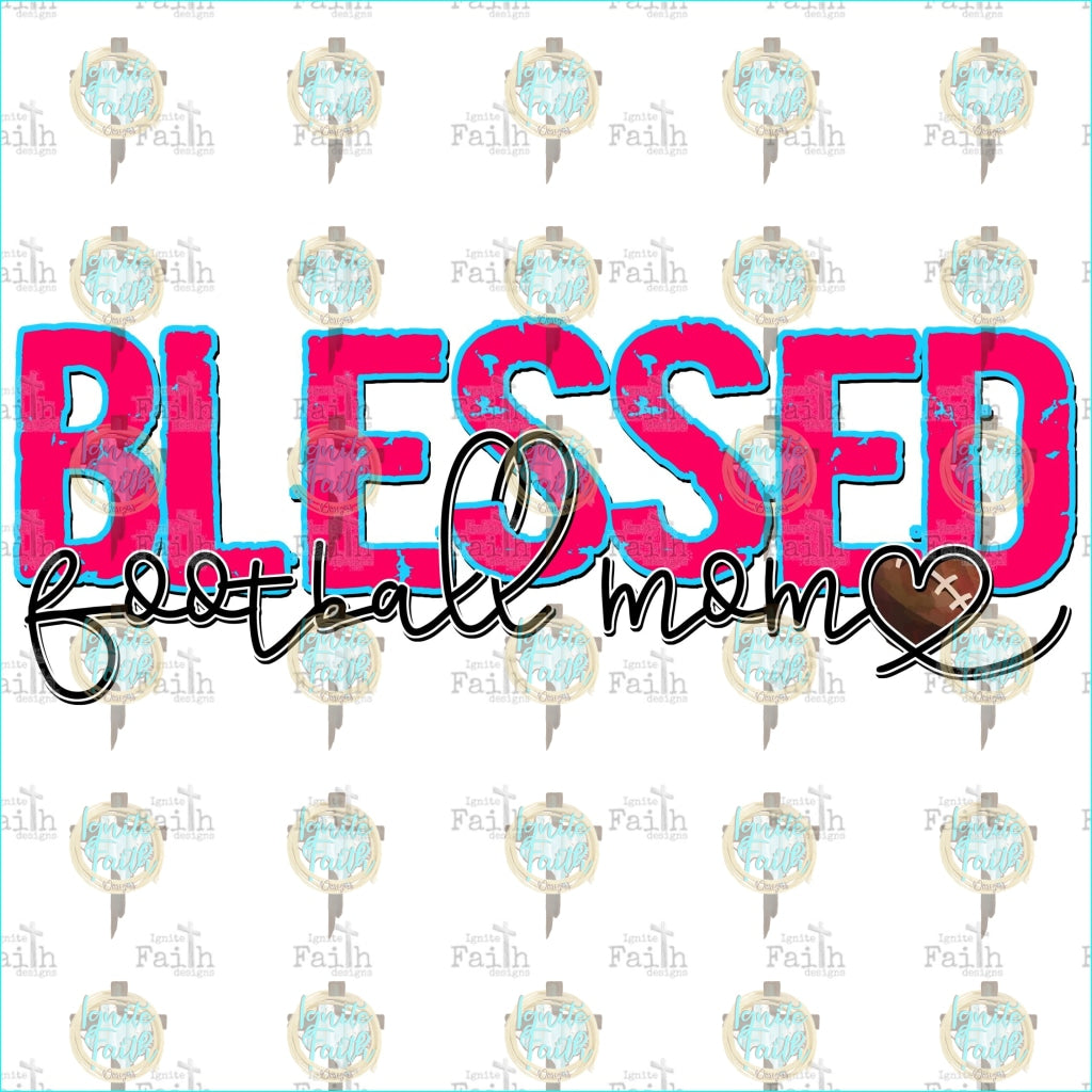 Blessed Football Mom Sublimation Transfer