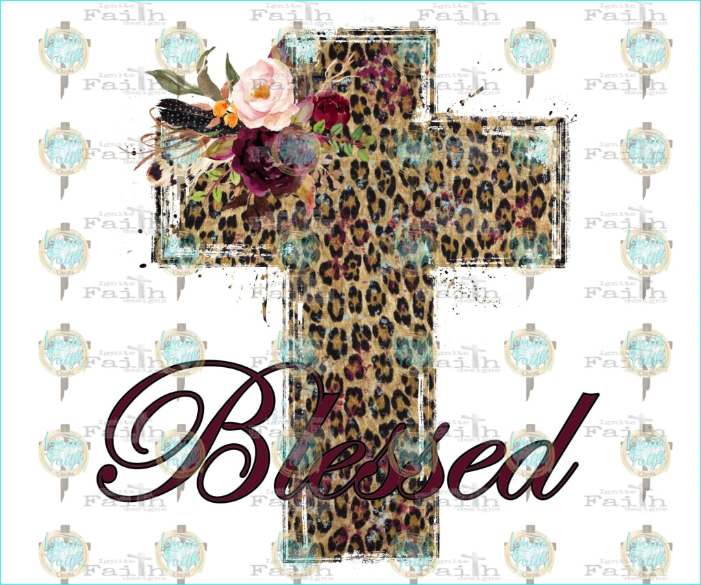 Blessed Leopard Cross Sublimation Transfer