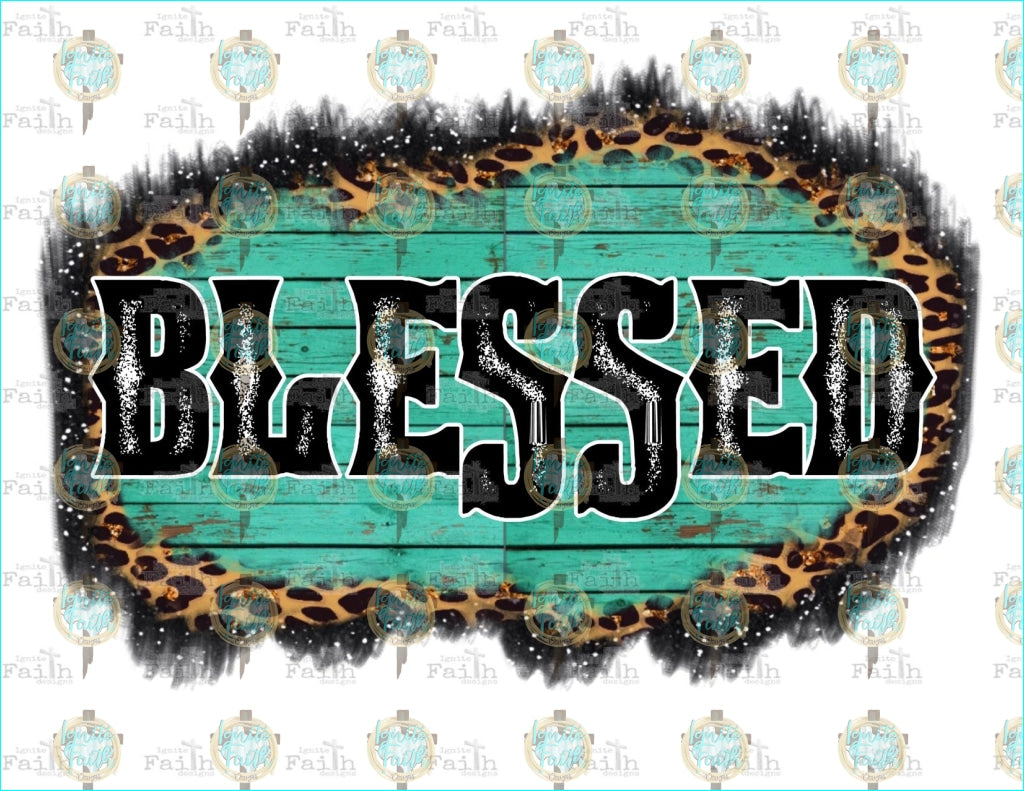 Blessed Leopard Wood Sublimation Transfer