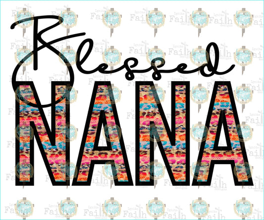 Blessed Nana Floral Sublimation Transfer