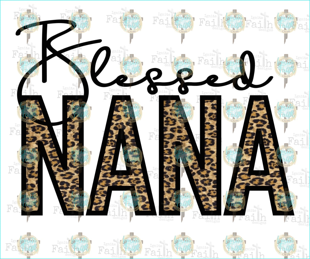 Blessed Nana Leopard Sublimation Transfer