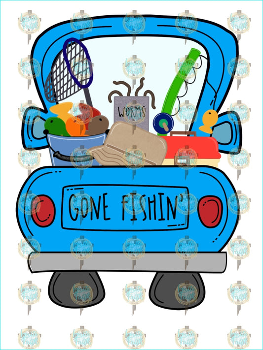 Blue Fishing Truck Sublimation Transfer