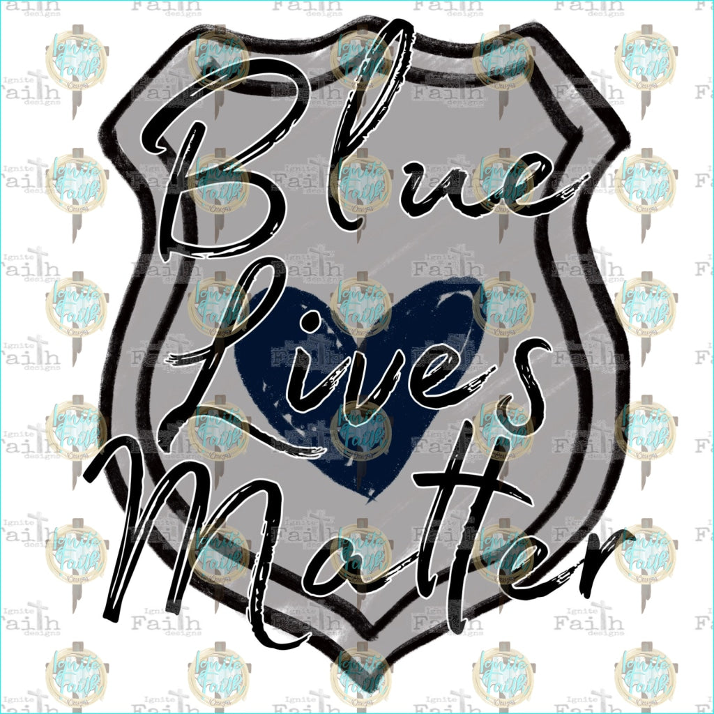 Blue Lives Matter Sublimation Transfer