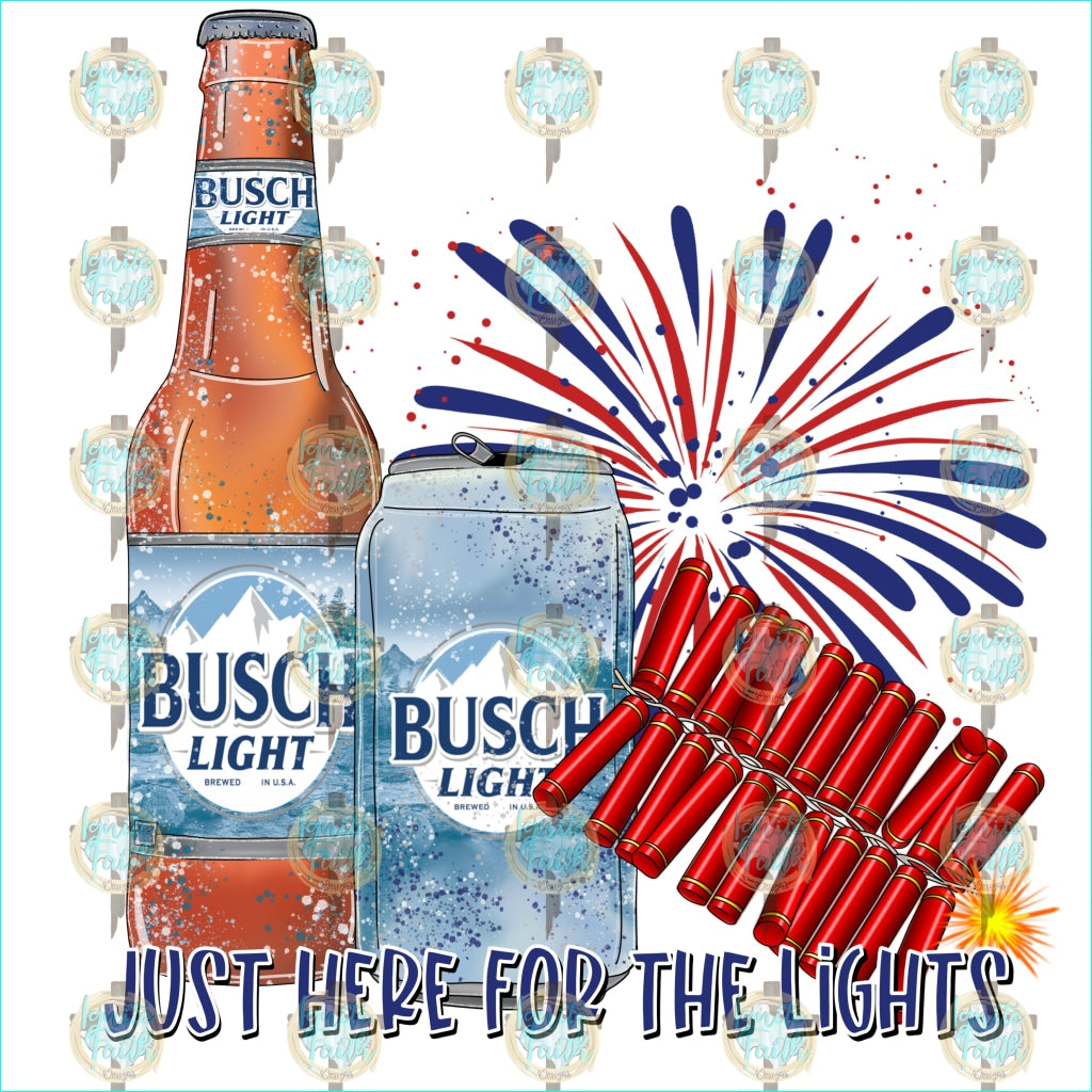 Booze And Fireworks - Busch Sublimation Transfer