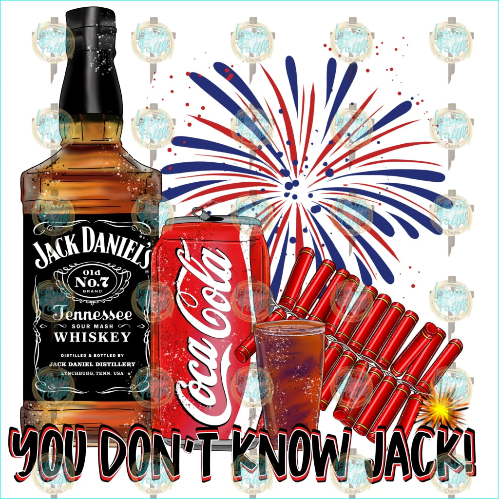 Booze And Fireworks - Jack Sublimation Transfer