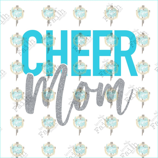 Cheer Mom Blue Sublimation Transfer