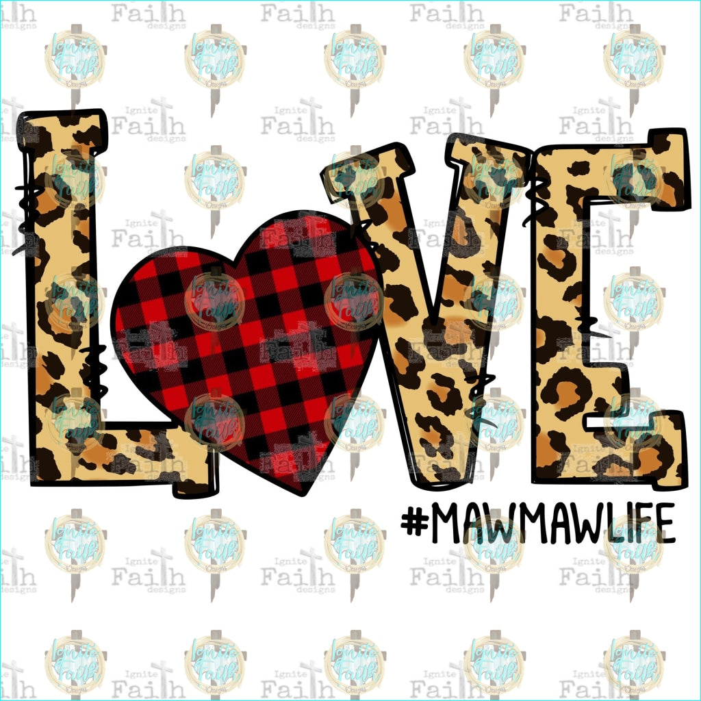 Cheetah And Plaid Love Infant-5 / #mawmawlife Sublimation Transfer