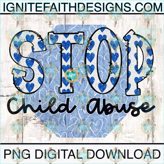 Child Abuse Awareness Stop Child Abuse- Digital Download Digital Download Png