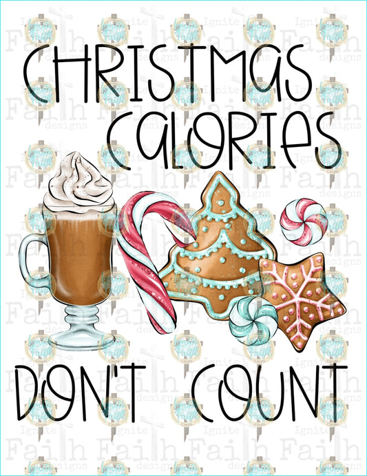 Christmas Calories Sublimation Transfer