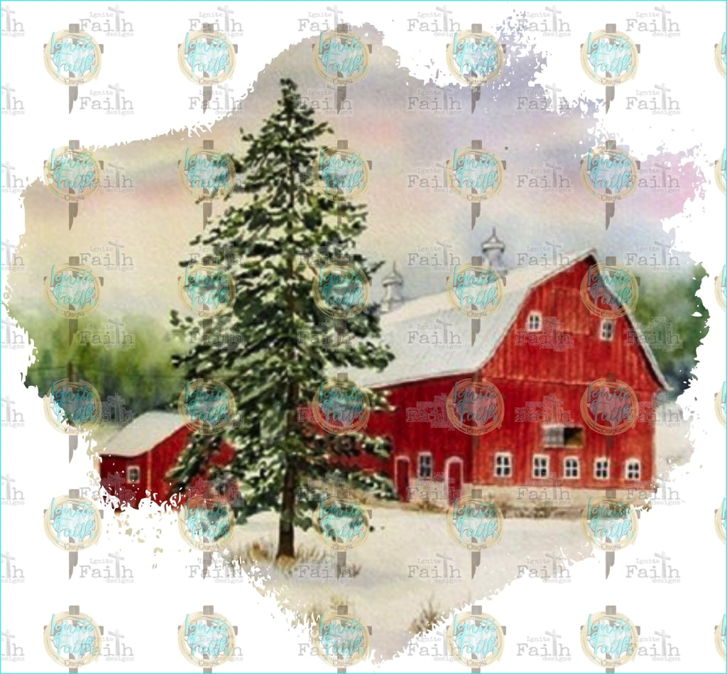 Christmas Farm Sublimation Transfer