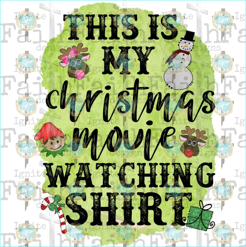 Christmas Movie Watching Shirt Sublimation Transfer