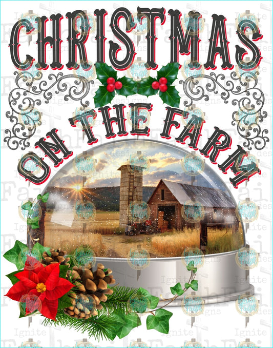 Christmas On The Farm Sublimation Transfer