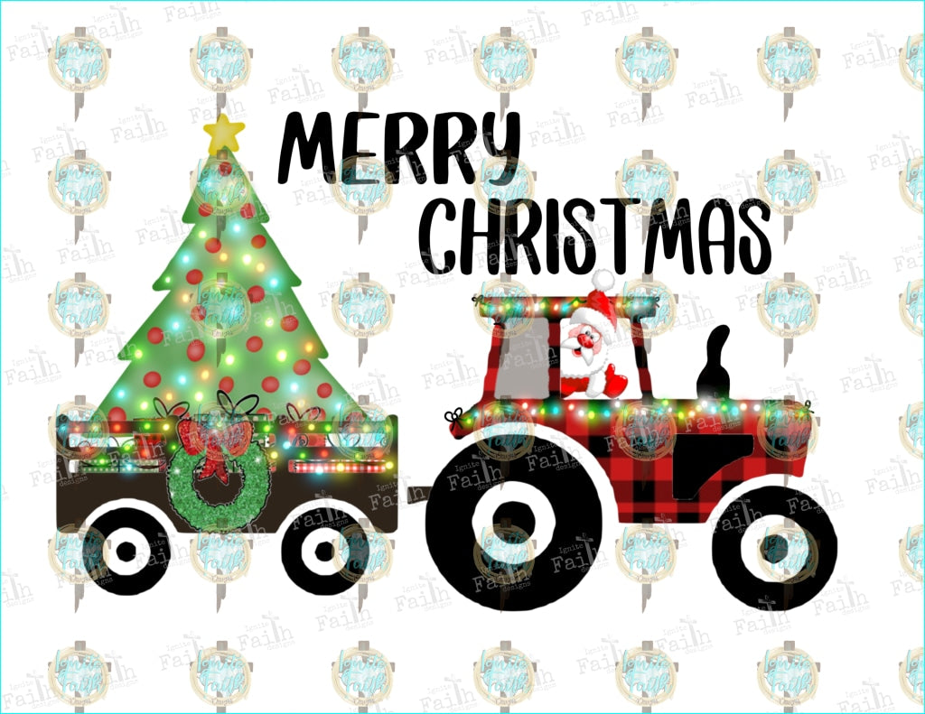 Christmas Tractor Sublimation Transfer