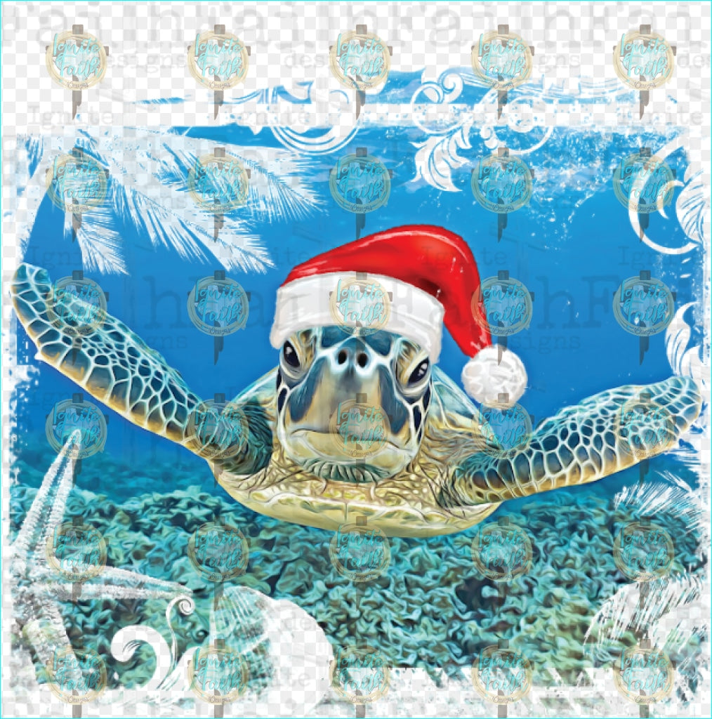 Christmas Turtle Sublimation Transfer