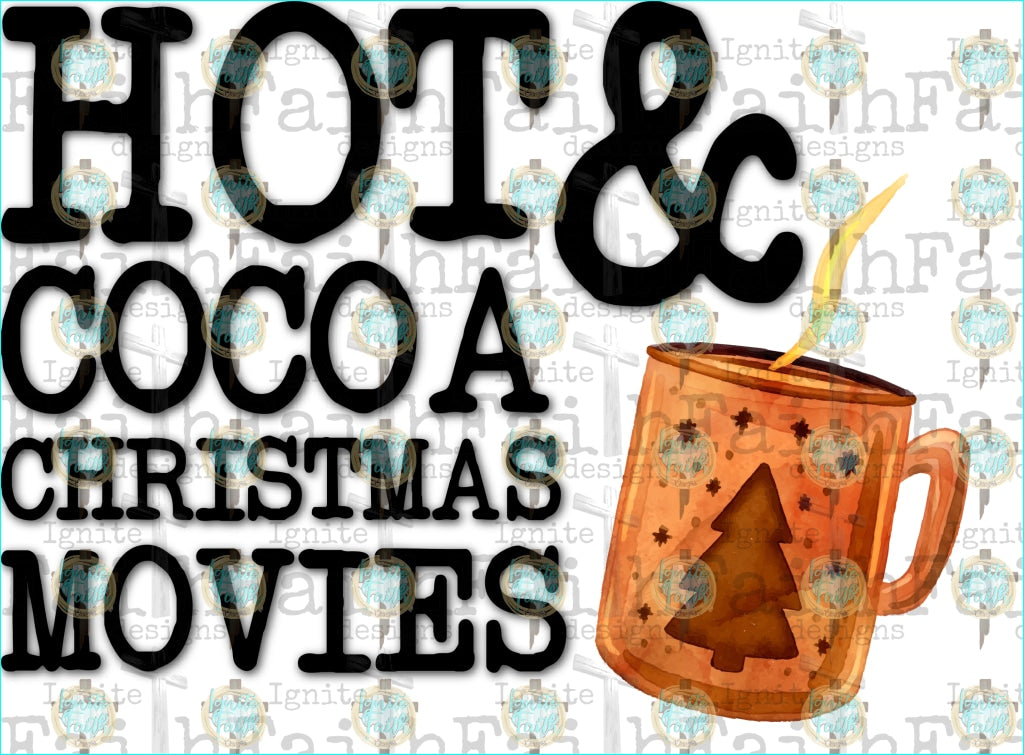 Cocoa & Christmas Movie Infant-5 / Black Script/ Brown Mug Sublimation Transfer