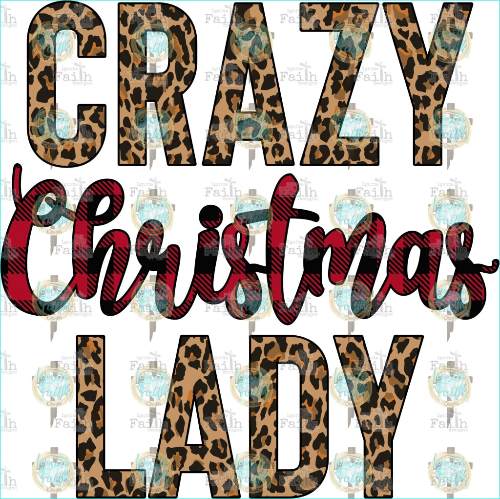 Crazy Christmas Lady Sublimation Transfer