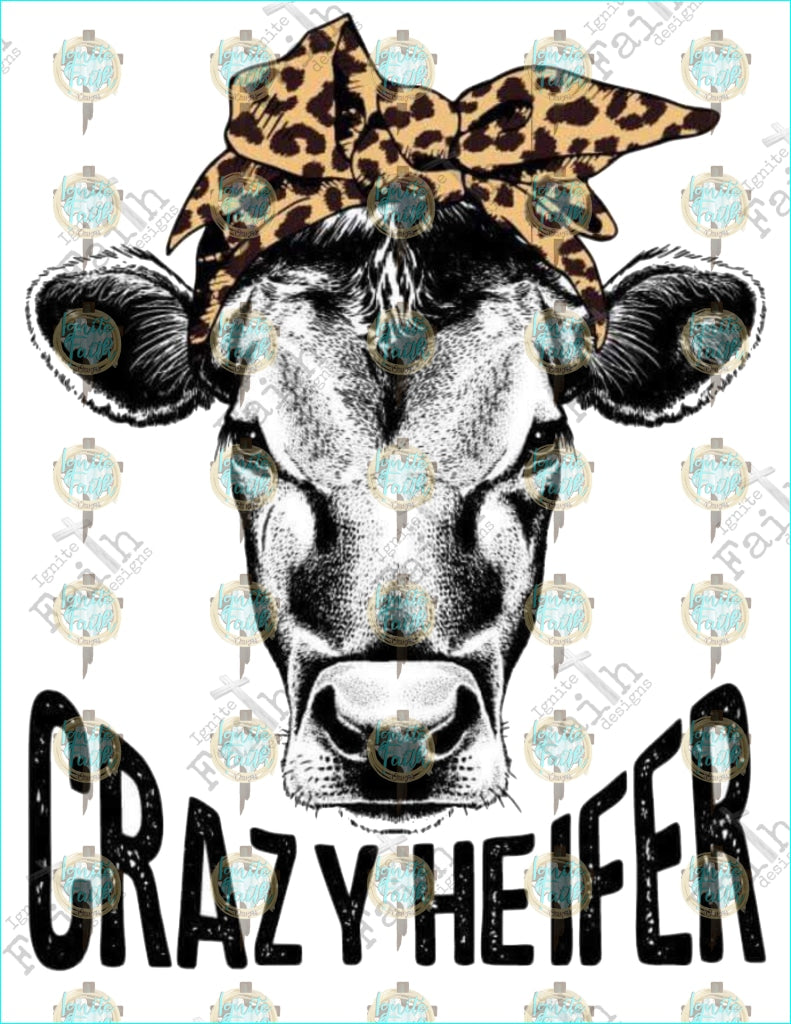 Crazy Heifer Sublimation Transfer