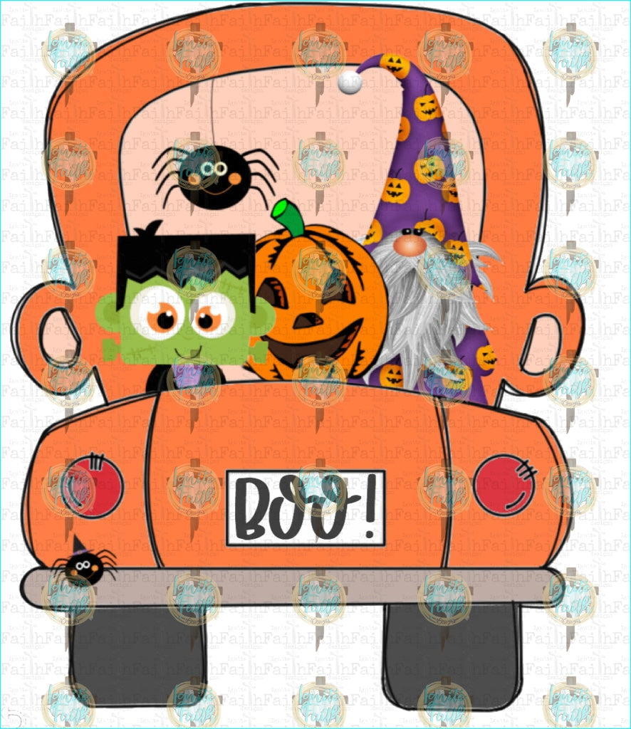 Cute Halloween Truck Sublimation Transfer