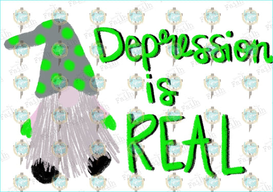 Depression Is Real Gnome Sublimation Transfer