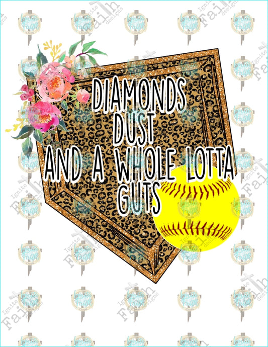 Diamonds And Dust Leopard Softball Sublimation Transfer