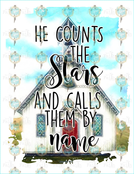 He Counts The Stars Sublimation Transfer