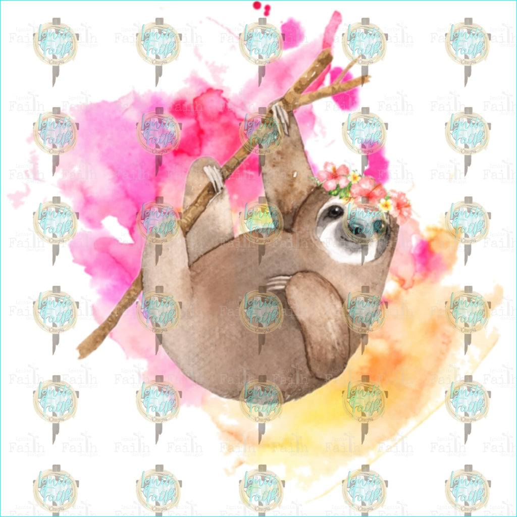 Hippie Sloth Sublimation Transfer