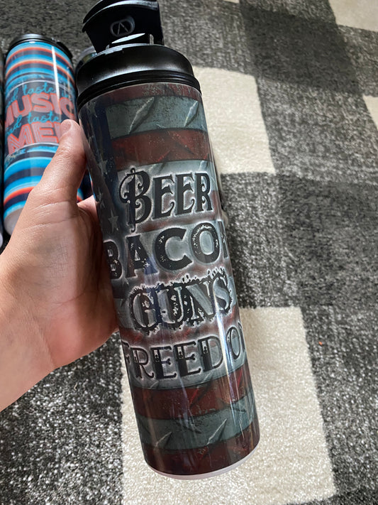 Beer Bacon Guns Freedom 20oz