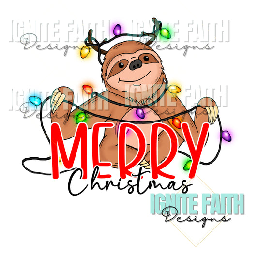 Sloth Christmas- DIGITAL DOWNLOAD