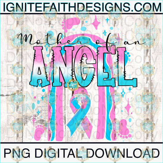 Mother Of An Angel Rainbow - Digital Download Digital Download Png