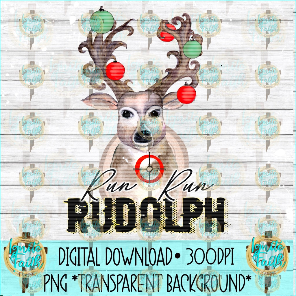 Run Rudolph - Digital Download Digital Download Png