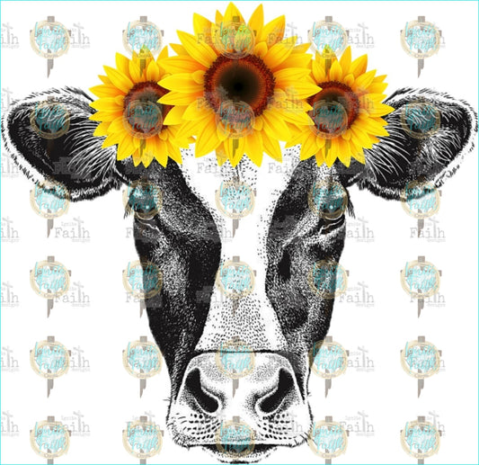 Sunflower Cow Sublimation Transfer