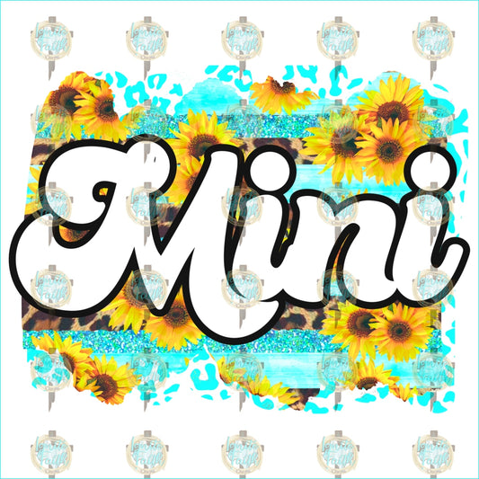 Teal Sunflower Mini Sublimation Transfer