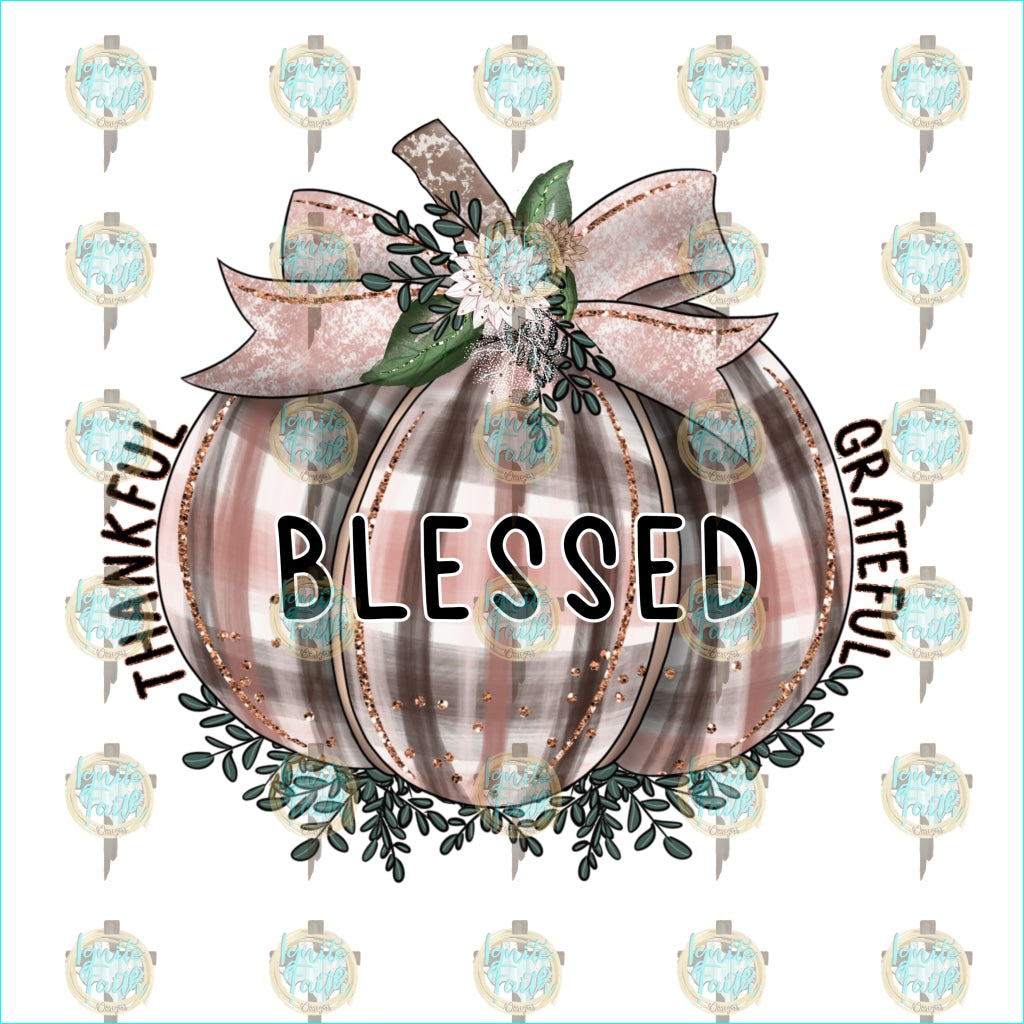 Thankful Grateful Blessed Sublimation Transfer