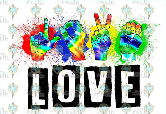 Tie Dye Love Sublimation Transfer