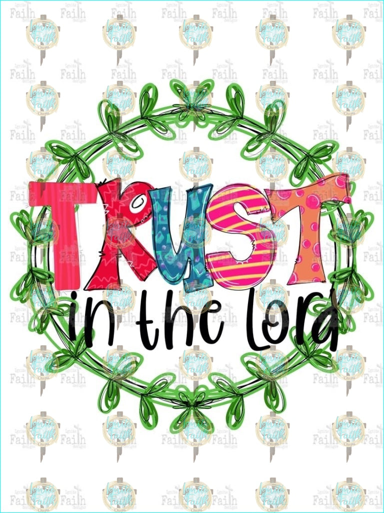 Trust In The Lord Wreath Sublimation Transfer