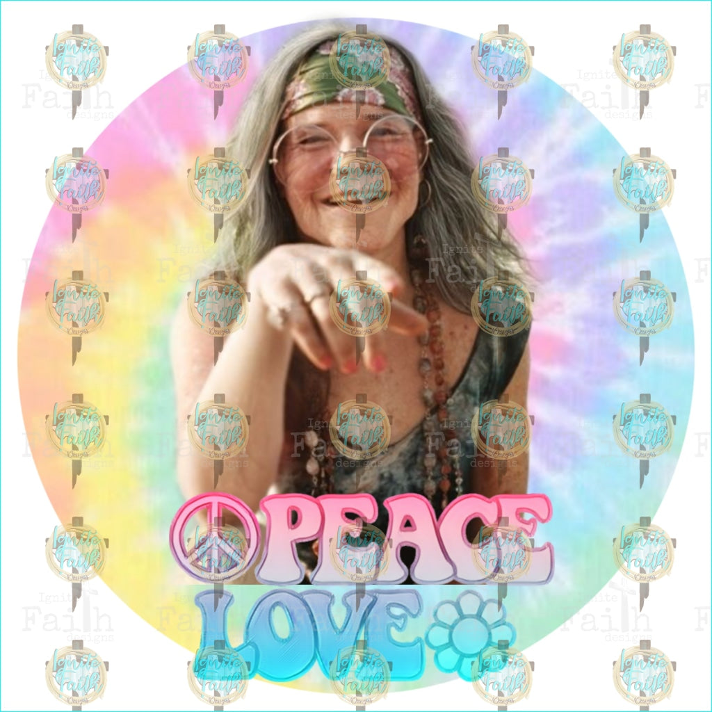 Tye Dye Peace Love Sublimation Transfer