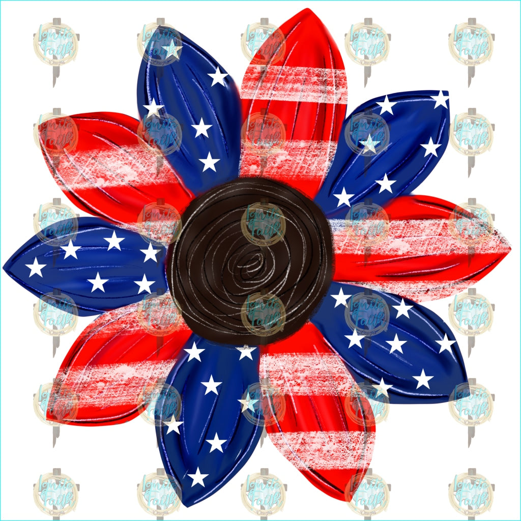 Usa Flower Sublimation Transfer