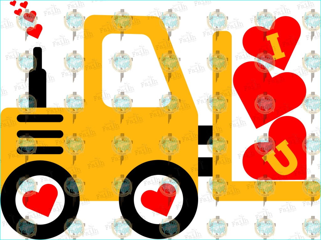 Valentines Fork Lift Truck Sublimation Transfer