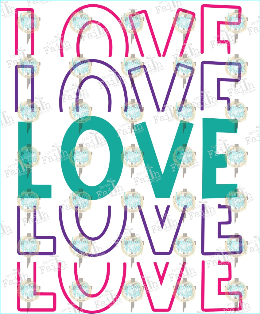 Vdaytypography_Love Sublimation Transfer