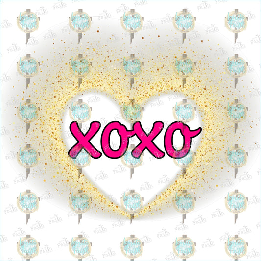 Xoxo Gold Heart Sublimation Transfer