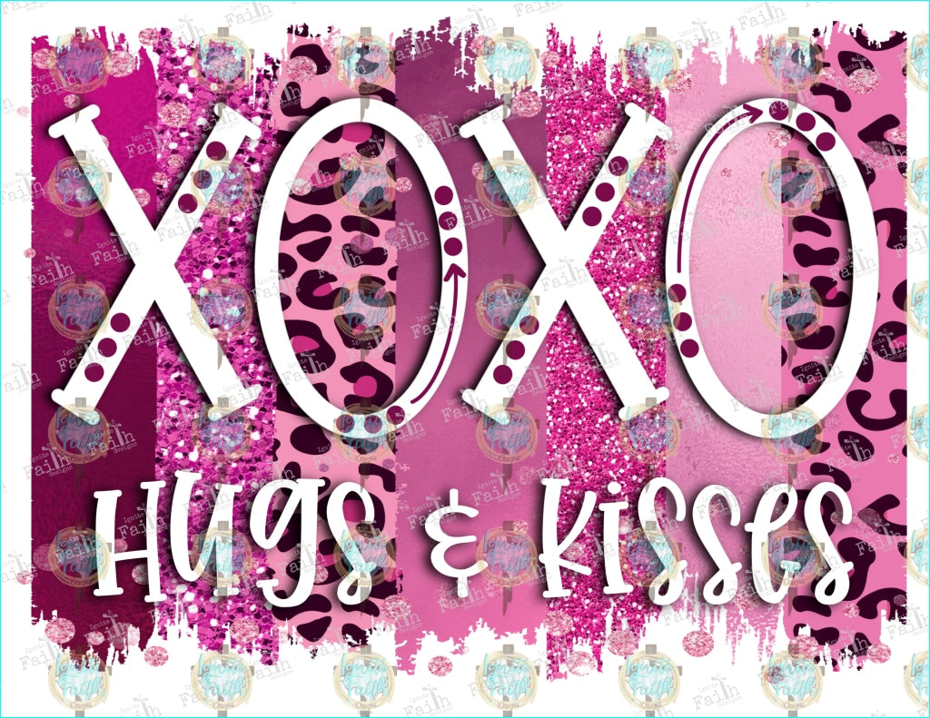 Xoxo Hugs-Kisses Brushstrokes Sublimation Transfer